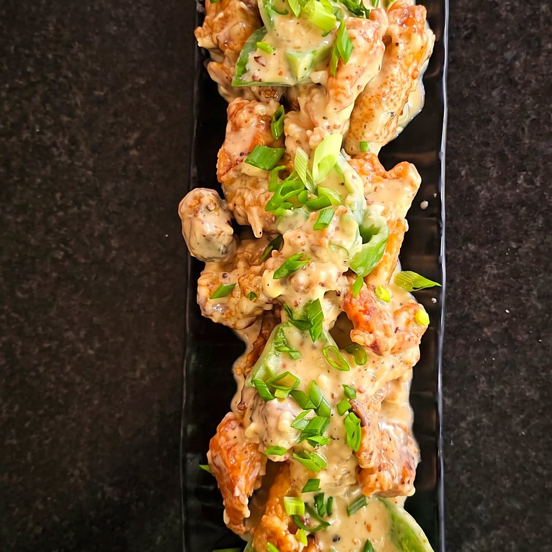 Creamy garlic chicken with spring onion