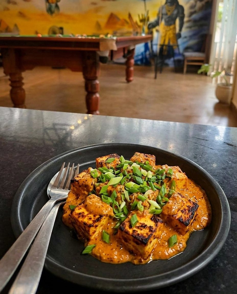 Creamy paneer with spring onion