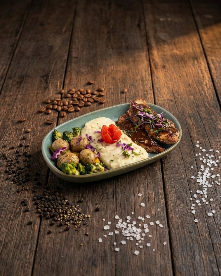 Creamy Paneer Tuscan with mashed potato