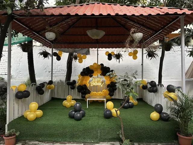 Tipi-tent garden decorated for a party, Bavdhan